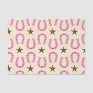 Cowgirl Pink Horseshoe Sheriff Star Country Texas Tissue Paper