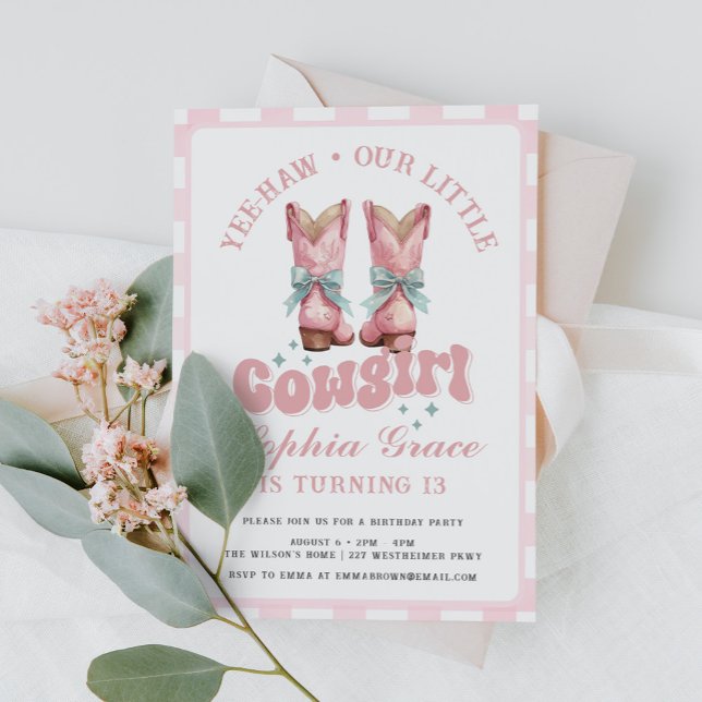 Cowgirl Pink Rodeo Birthday Party  Invitation (Creator Uploaded)
