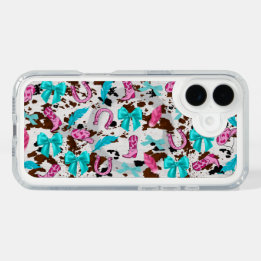 Cowgirl Pink & Teal Coquette iPhone 16 Case