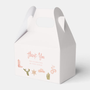 Cowgirl Pink Western First Birthday Favour Box