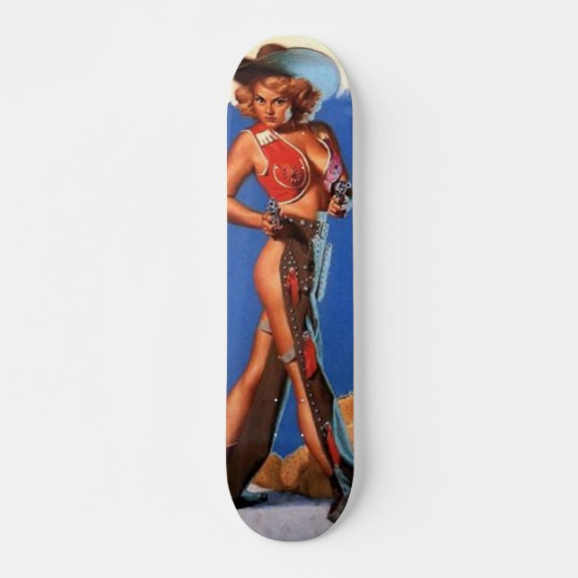 cowgirl pinup skateboard (Front)