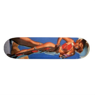 cowgirl pinup skateboard