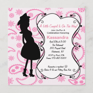 Cowgirl Pregnant Mama to Be Baby Shower Invitation