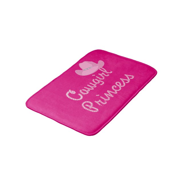 Cowgirl Princess Pink Hat Bath Mat (Angled)