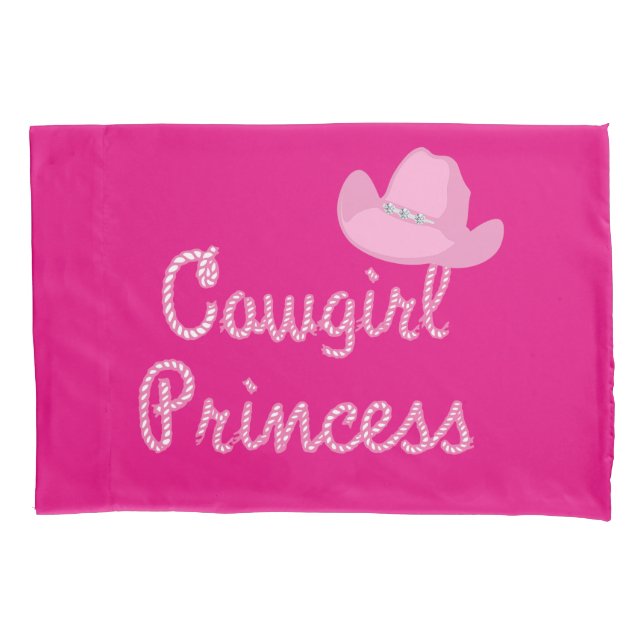 Cowgirl Princess with Pink Hat Case Pillowcase (Front)
