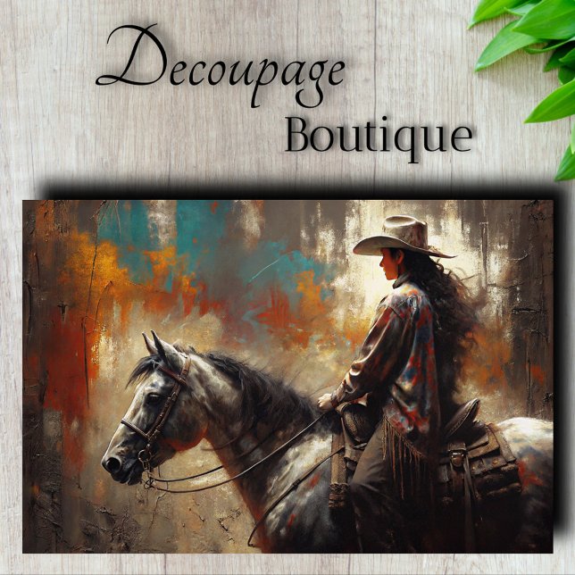 Cowgirl Profile Decoupage Tissue Paper (Cowgirl Profile Decoupage Tissue Paper)