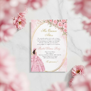 Cowgirl Quinceanera invitation in Spanish