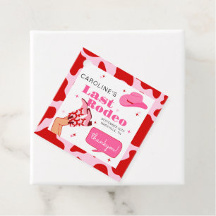 Cowgirl Red & Pink Last Rodeo Bachelorette Party Favour Tags