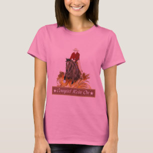 Cowgirl Rein On Ladies Longsleeve T-Shirt