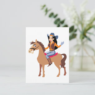 Cowgirl Riding A Horse Invitations