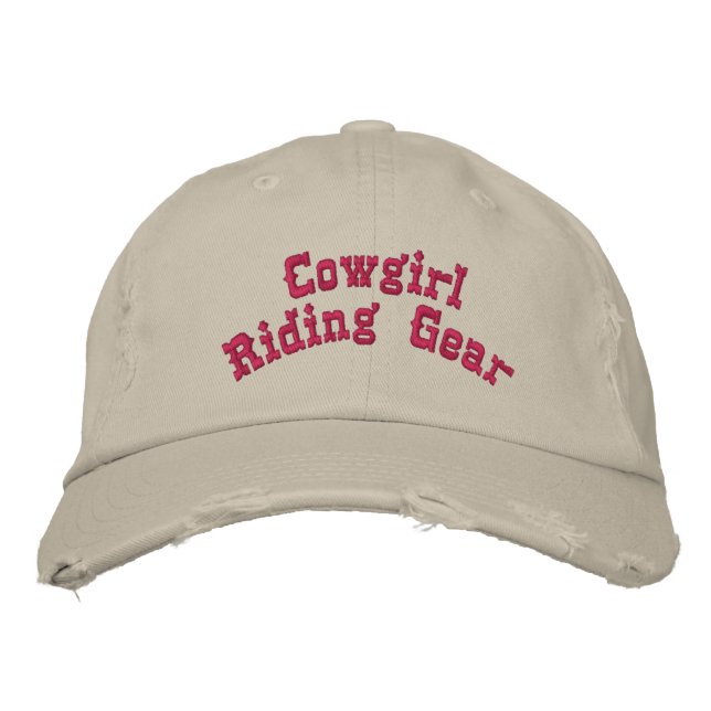 Cowgirl Riding Gear Embroidered Hat (Front)