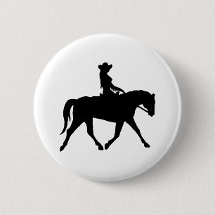 Cowgirl Riding Her Horse 6 Cm Round Badge