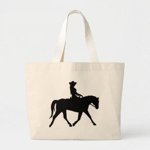 Cowgirl Riding Her Horse Large Tote Bag