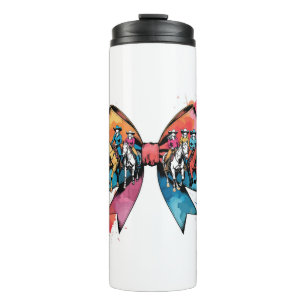 Cowgirl Riding Horse Coquette Bow Thermal Tumbler