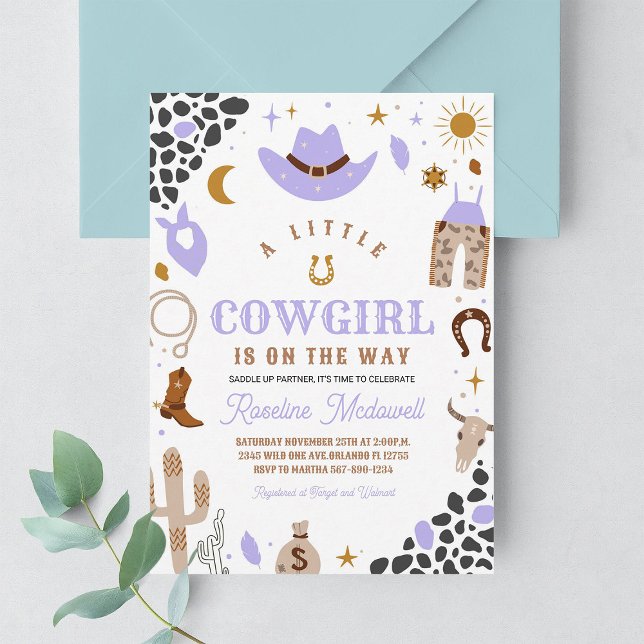 Cowgirl Rodeo Girl Southwestern Ranch Baby Shower Invitation (Creator Uploaded)