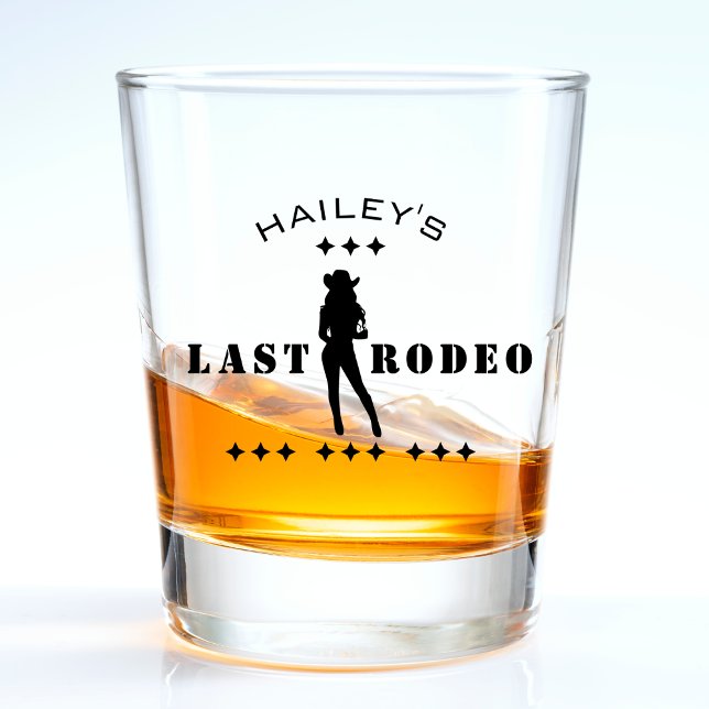 Cowgirl Rodeo Wedding Bachelorette Party Shot Glass (cowgirl last rodeo bachelorette party shot glass)