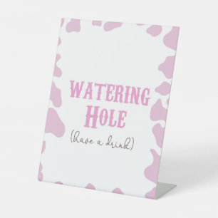 Cowgirl Rodeo Western Watering Hole Drinks Party Pedestal Sign