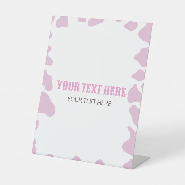 Cowgirl Rodeo Western Wild West Custom Party Pedestal Sign (Front)