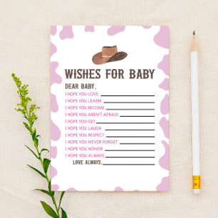 Cowgirl Rodeo Wishes For Baby Shower Activity Stationery