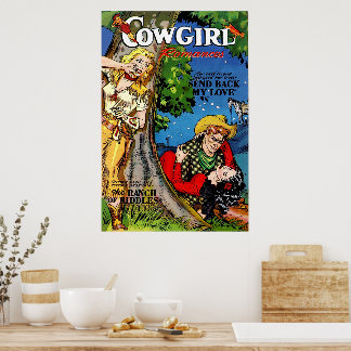Cowgirl Romance The Betrayal Vintage Comics Poster