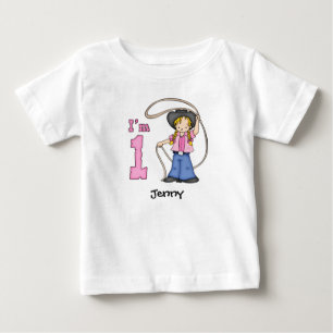 Cowgirl Roper 1st Birthday Baby T-Shirt
