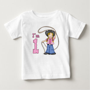 Cowgirl Roper 1st Birthday Baby T-Shirt