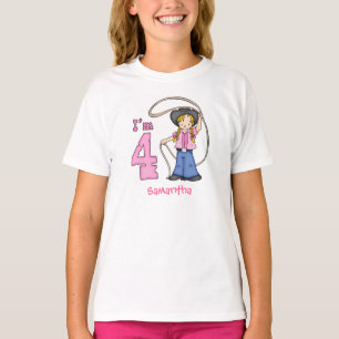 Cowgirl Roper 4th Birthday Personalised T-Shirt