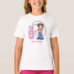Cowgirl Roper 6th Birthday Personalised T-Shirt