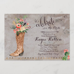 Cowgirl Rustic Bridal Shower Invitation
