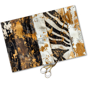 Cowgirl Rustic Western Country Wood Decoupage  Tissue Paper