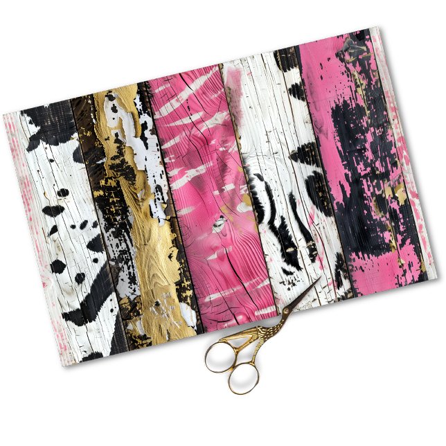 Cowgirl Rustic Western Country Wood Decoupage  Tissue Paper (Creator Uploaded)