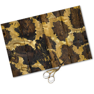 Cowgirl Rustic Western Country Wood Decoupage  Tissue Paper