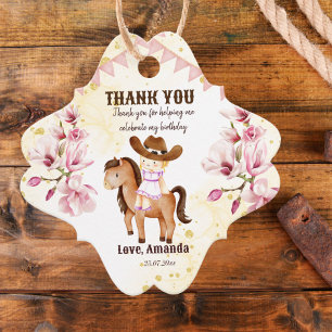 Cowgirl saddle up birthday thank you  favour tags