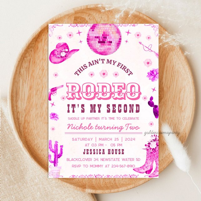 Cowgirl Second Rodeo Party Invitation (Cowgirl Second Rodeo Party Invitation)