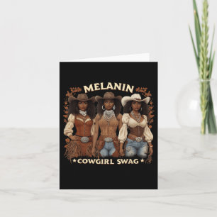Cowgirl Shirt For Women African Tee Melanin Cow Gi Card