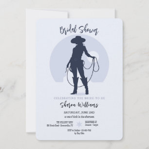 Cowgirl Silhouette Bridal Shower Invitation