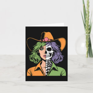 Cowgirl Skeleton Halloween  Card