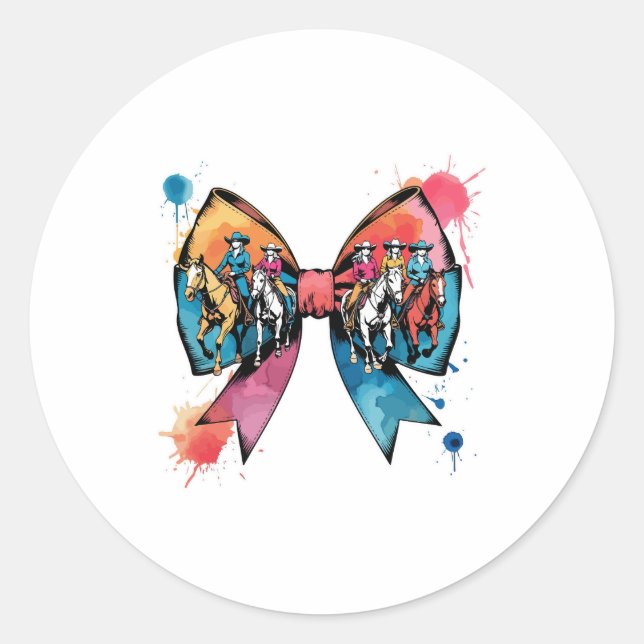 Cowgirl Social Club Western Horse Classic Round Sticker (Front)