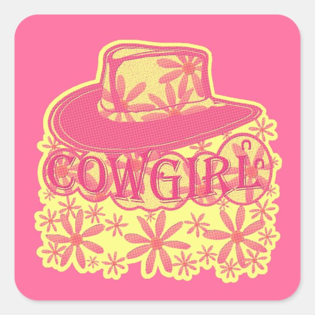 Cowgirl!  square sticker (Front)
