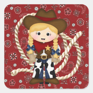 Cowgirl Square Sticker