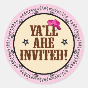 Cowgirl Sticker - Ya'll Are Invited