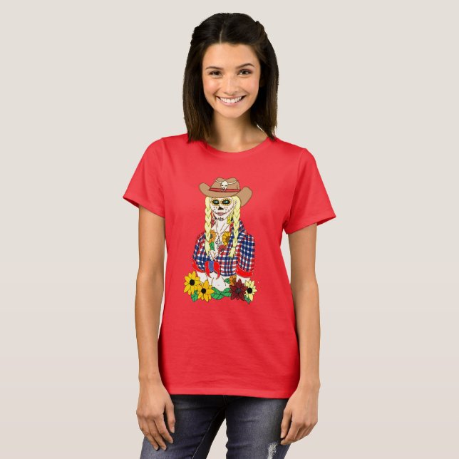 Cowgirl Sugar Skull T-Shirt (Front Full)