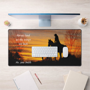 Cowgirl Sunset Horseback Ride Desk Mat
