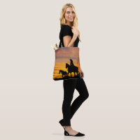Cowgirl Sunset Horseback Ride Tote Bag