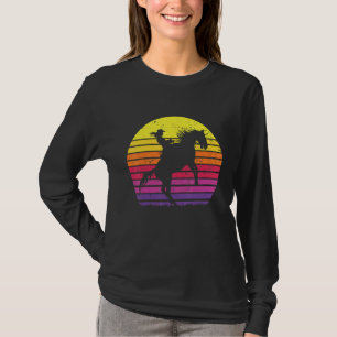 Cowgirl Texas Ranch Girl Horse Riding Sunset Retro T-Shirt