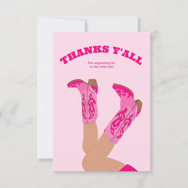 Cowgirl Thank you Card Custom Personalized (Front)