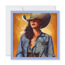Cowgirl-Thank You Cards-Blank Note Cards (set 10)