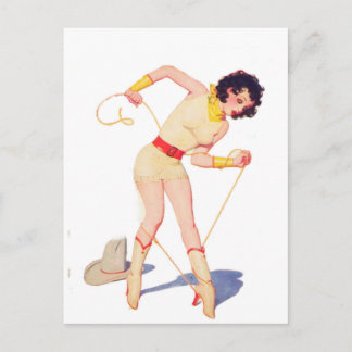 Cowgirl Tie Shoe Postcard