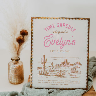 Cowgirl Time Capsule Sign Girl's Western Party