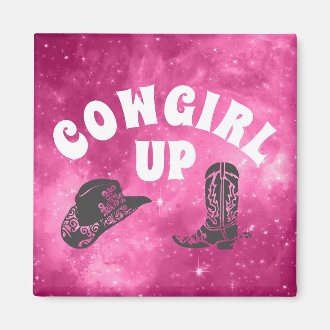 Cowgirl Up Pink Magnet (Front)